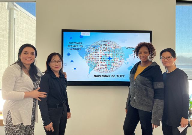four people presenting